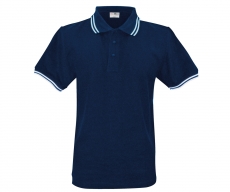 Polo-Shirt - navy - weiß