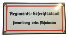 Emailleschild - Regiments Gefechtsstand