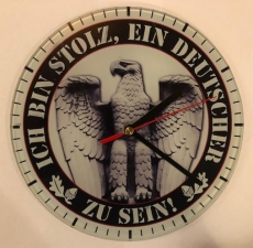 Wanduhr aus Glas - Stolz Deutscher zu sein - Motiv 4