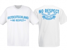 Frauen T-Shirt - Ostdeutschland - No Respect - weiß/blau - Motiv 1