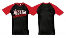 Raglan T-Shirt - Deutsche Jugend im Widerstand- schwarz/rot