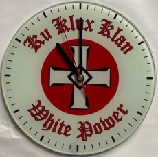 Wanduhr aus Glas - KKK - White Power