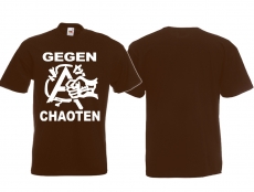 Frauen T-Shirt - Gegen Chaoten - braun