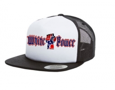 Cap White Power - Dog Face - Südstaaten - Faust - 3-Tone - schwarz - Trucker Cap