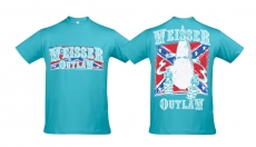 T-Hemd - Weisser Outlaw - atoll blau