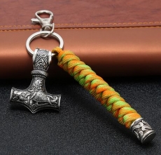 Schlüsselanhänger - Thors Hammer - Paracord - mit Haken - camo-orange