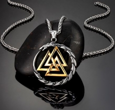 Halskette - Valknut - silber/gold