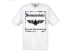 Frauen T-Shirt - Heimatschutz für Familie Volk und Vaterland - weiß/schwarz