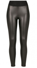 Frauen - Leggings - Leather High Waist - schwarz