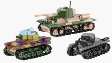 Bausatz - 3er Panzer Set - Panzer I - Renault R35 - Valentine IX