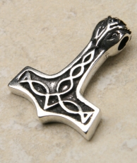 Silber Kettenanhänger - Thor Hammer fein - 925 Silber