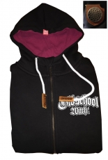 Druck18 Premium - Frauen Kapuzenjacke - Old School Witch - schwarz